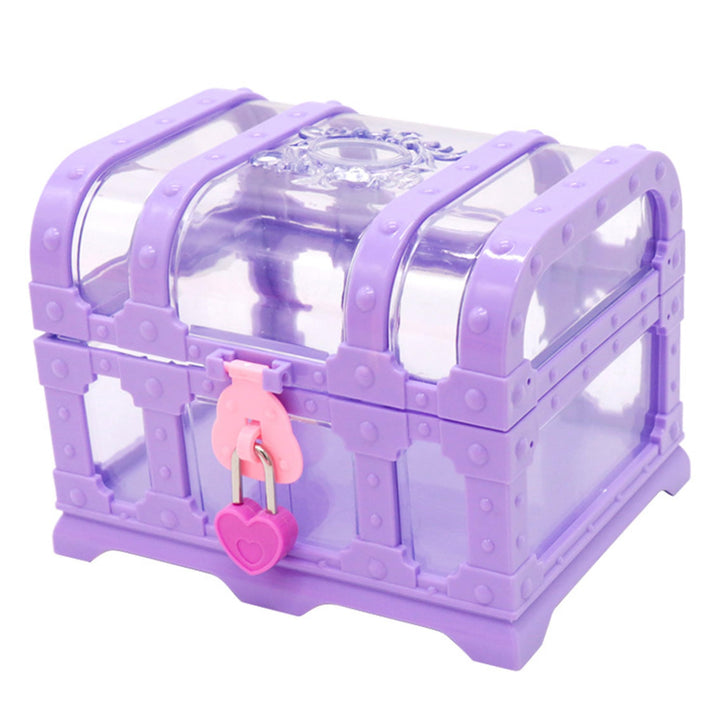 Schatztruhe für Kinder, Retro-Prinzessin-Stil, Spielzeug-Schatztruhe mit Herzschloss, Leere Aufbewah