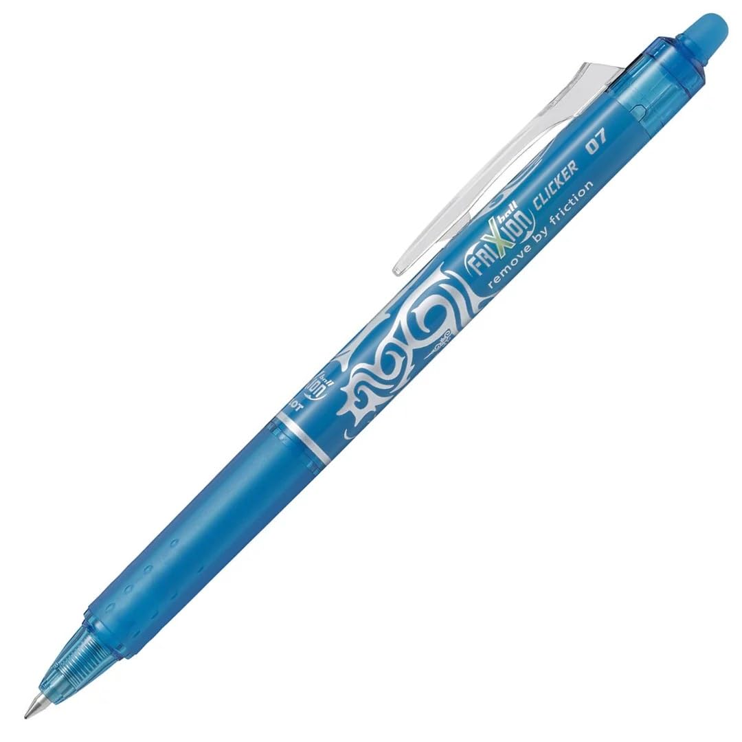 Pilot FriXion Clicker Gelschreiber mit Druckknopf radierbar 12 Stück Türkis 0.7-FINE, 0.7-FINE