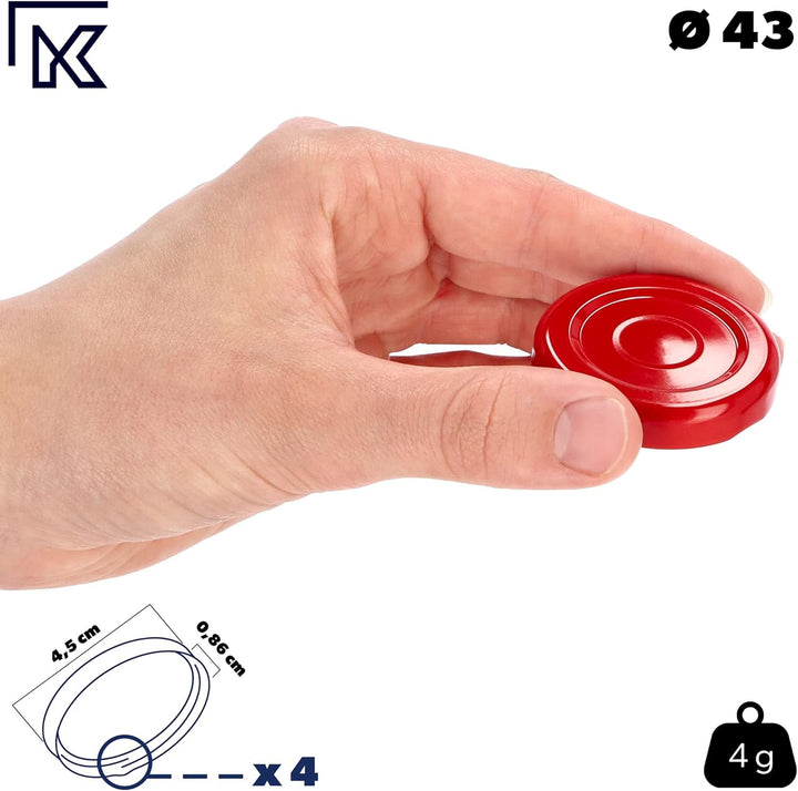 KADAX Schraubdeckel fi43 mm, Twist-Off-Deckel Set aus Metall, passend für 40ml Gläser, Ersatzdeckel
