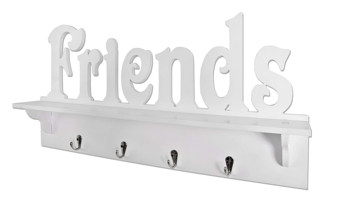 HAKU Möbel Wandgarderobe, MDF, weiss-chrom, B 60 x T 9 x H 30 cm 9 x 60 x 30 cm, 9 x 60 x 30 cm