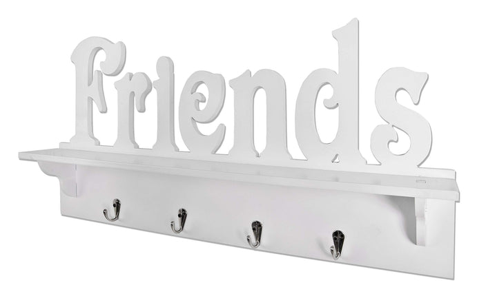 HAKU Möbel Wandgarderobe, MDF, weiss-chrom, B 60 x T 9 x H 30 cm 9 x 60 x 30 cm, 9 x 60 x 30 cm