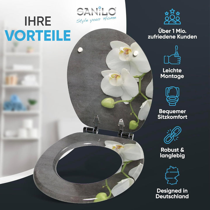 Sanilo WC Sitz mit Absenkautomatik, viele neue Toilettendeckel zur Auswahl, hochwertige Oberfläche,