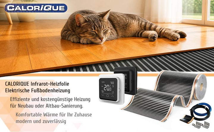 Fussbodenheizung Infrarot Heizfolie 50 cm Heizung Set 150W/m2-3,0m2