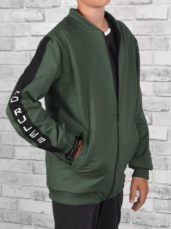 BEZLIT Jungen Kinder Hoodie Pullover Sweatjacke 30238, 104 Olivegrün