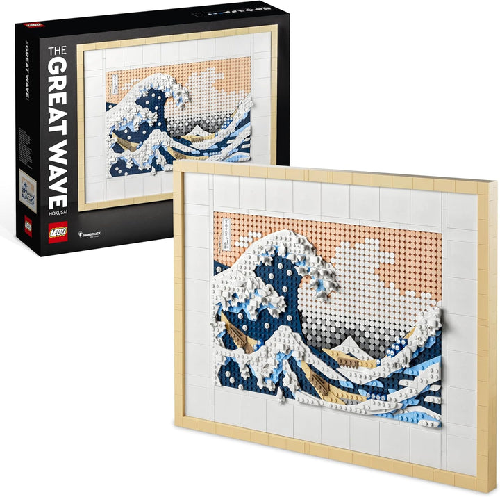 LEGO 31208 Art Hokusai – Grosse Welle, 3D Japanische Wanddeko, Bastelset, gerahmte Ozean-Leinwand, H