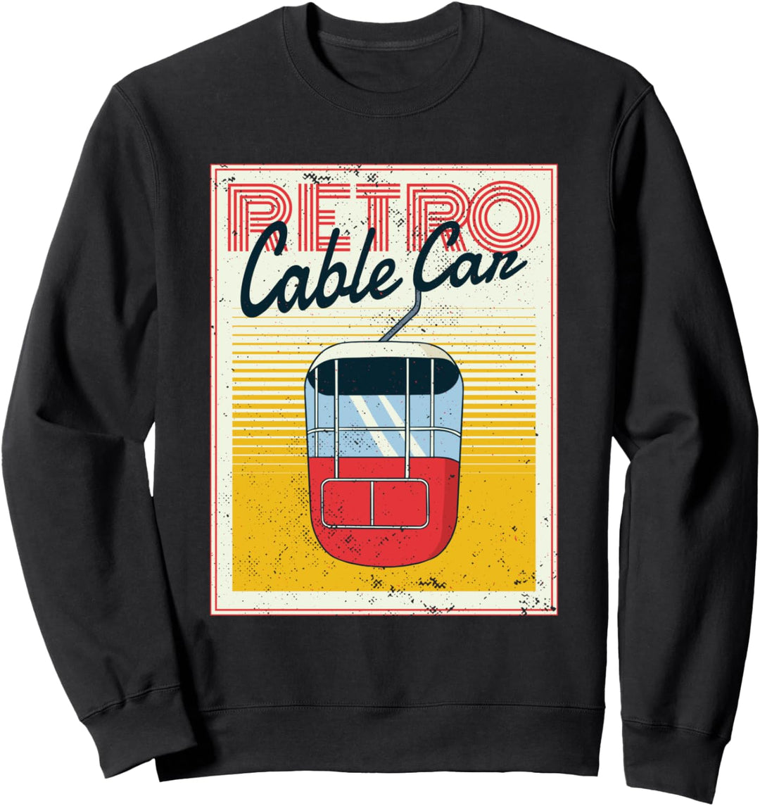 Schifahren Design mit alter retro Ski Gondel für Skifahrer Sweatshirt