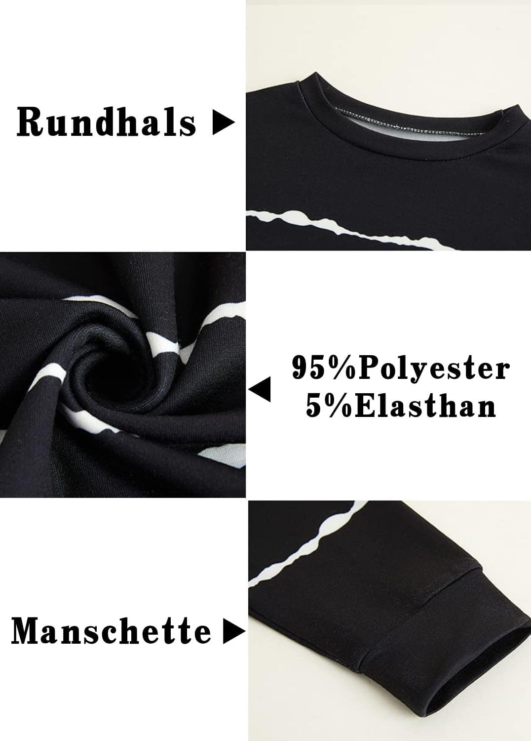 Haloumoning Sweatshirt Mädchen Streifen Rundhalsausschnitt Kinder Pullover Casual Langarm Tops 4-6 J