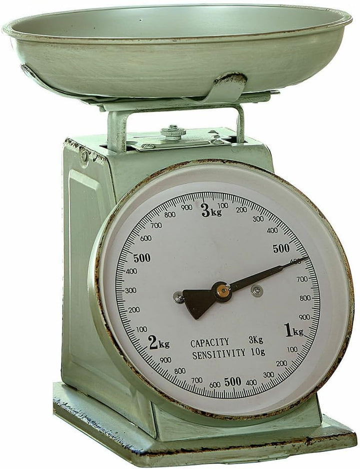 LOBERON Küchenwaage Dorianza – Funktional &amp; Dekorativ, präzise Waage bis 3 kg, Antikgrün, Retro-Stil