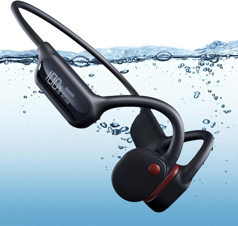 Knochenschall Kopfhörer, 32GB Speicher, Schwimmen kopfhörer IPX8 Wasserdicht, MP3 Sport kopfhörer, K