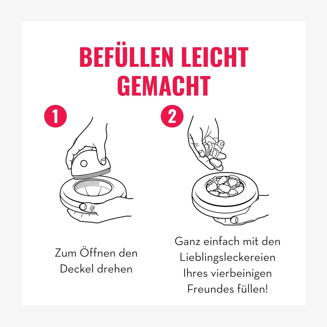 KONG Gyro - Interaktives Hundespielzeug mit Leckerlispender - Slow Feeder für Gesundes Fressen - Für