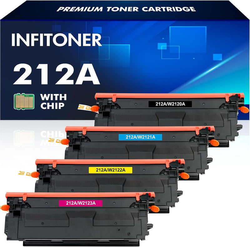 INFITONER Kompatibel Tonerkartusche für HP 212A W2120A 212X W2120X W2121A W2122A W2123A Color Laserj