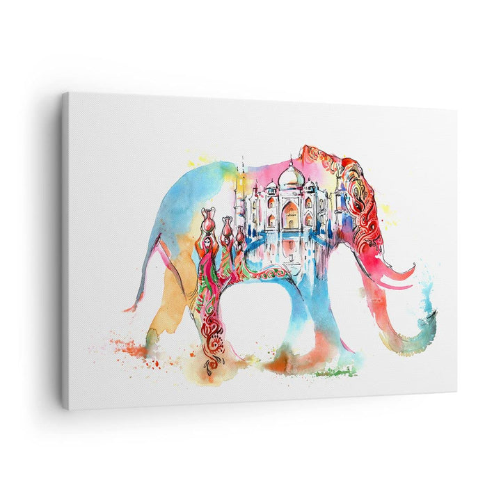 Bilder auf Leinwand Elefant Indien ethnisch Kultur Leinwandbild 70x50cm Wandbilder Dekoration Wohnzi