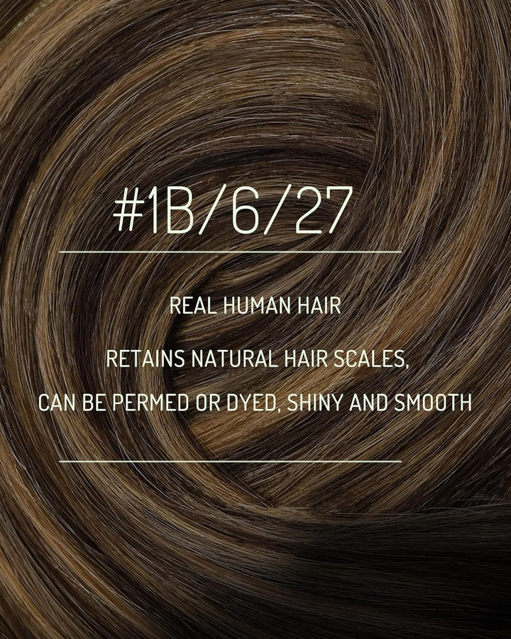 RUNATURE Echthaar Extensions Clip in Balayage 50cm 120g Echte Natürlich Schwarz Und Braun bis Blond