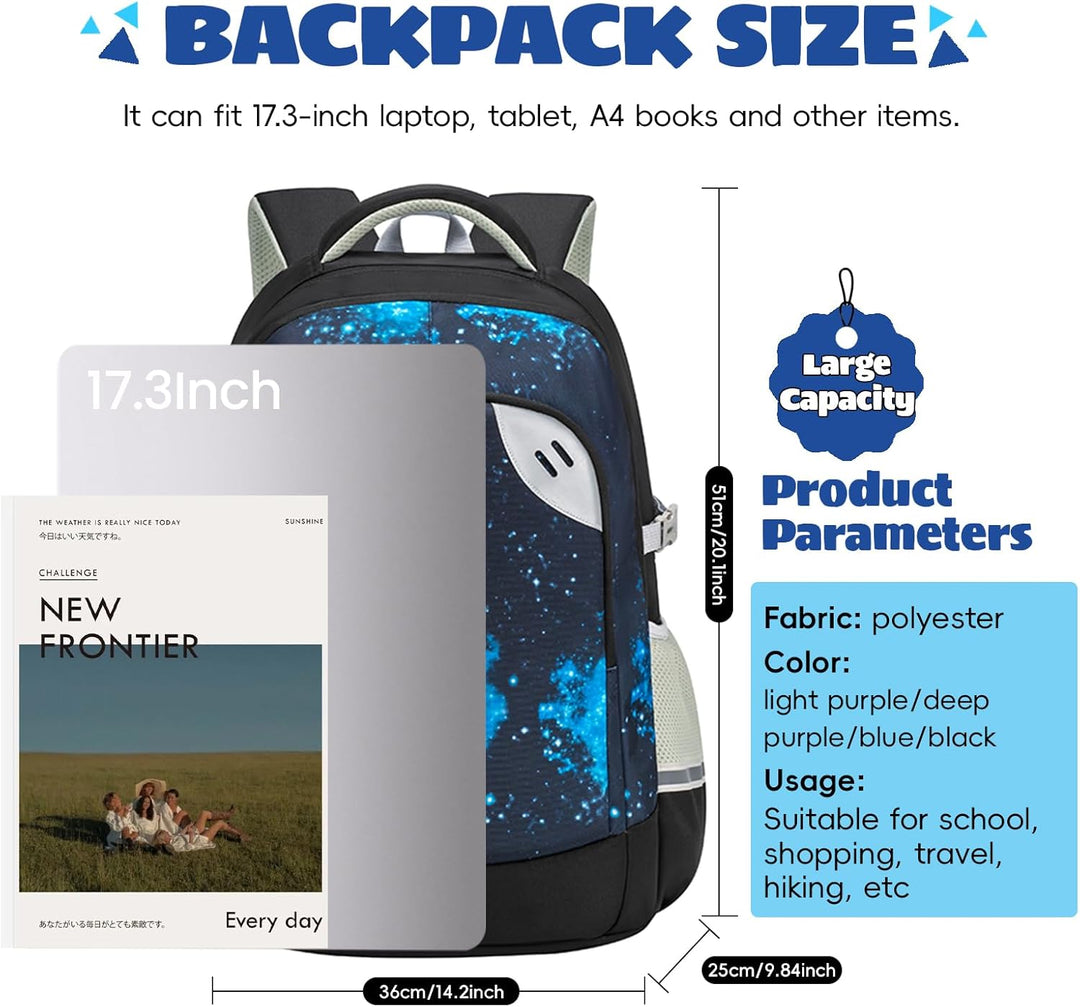 Amythe Gross Schulrucksack Teenager Jungen 46L, Gross Rucksack Schule Gymnasium Oberstufe Schulranze