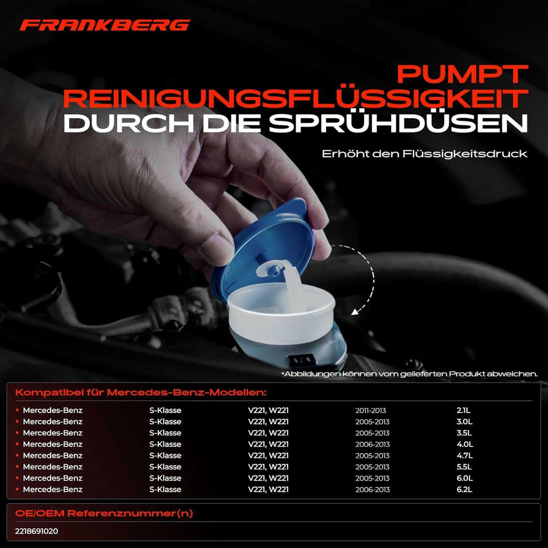Frankberg Wischwasserbehälter Washer fluid reservior für S280 S350 S450 S600 W221 2005-2013 22186910