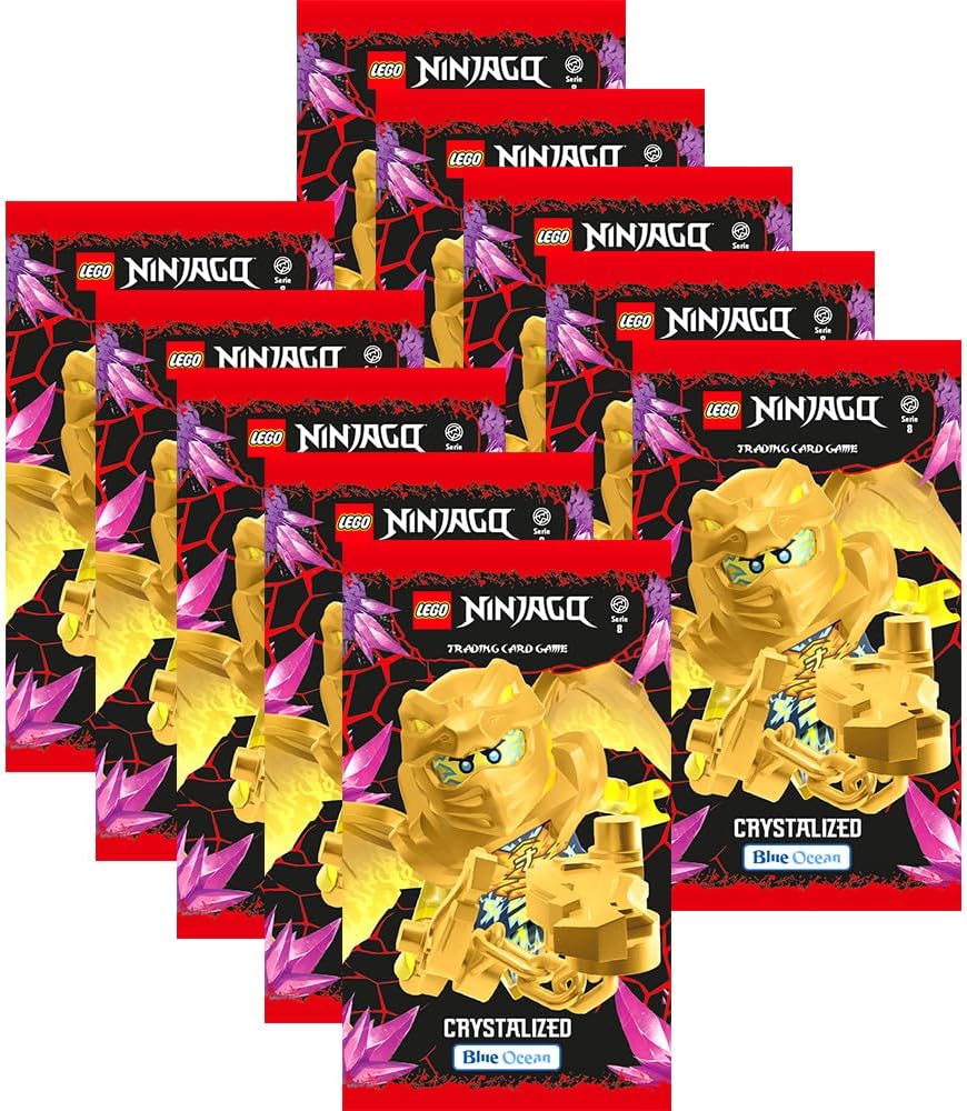 Bundle mit Blue Ocean Lego Ninjago Serie 8 Trading Cards - 10 Booster + Exklusive Collect-it Hüllen