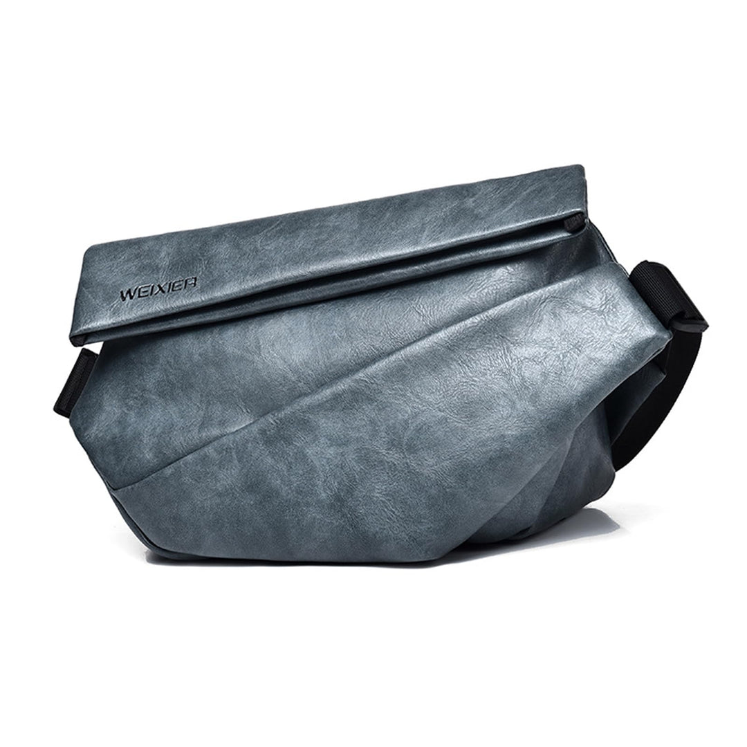 FANDARE Herren Brusttasche Umhängetasche PU Leder Sling Bag Wanderrucksäcke Männer Schultertasche Cr