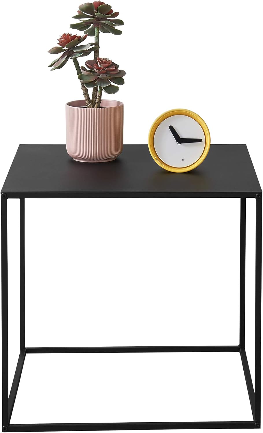 [en.casa] Beistelltisch Russafa 50x55x55 cm Wohnzimmertisch Industrie-Design Metall Schwarz 50 x 55