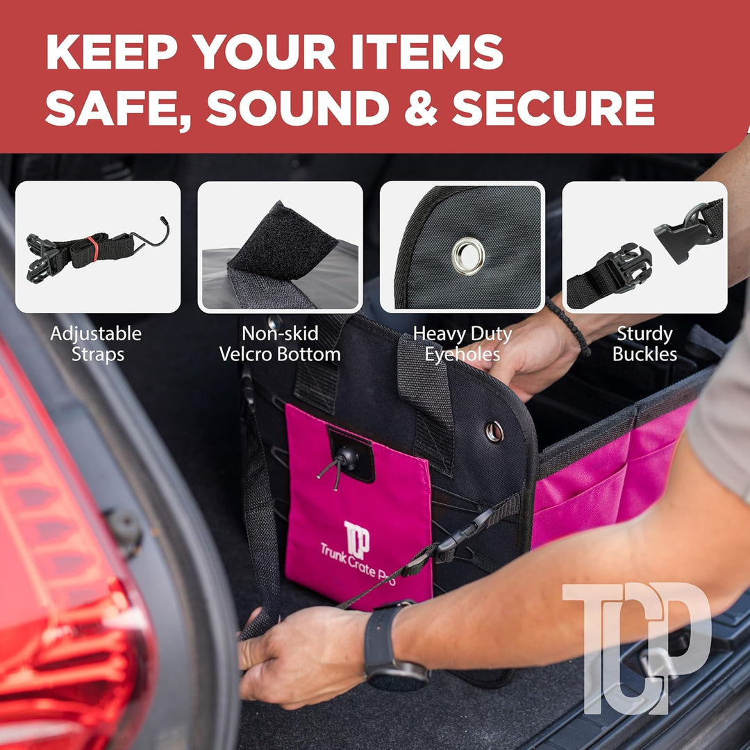 TrunkCratePro Multi Compartments zusammenklappbarer beweglicher Trunk Organizer für Auto, Geländewag