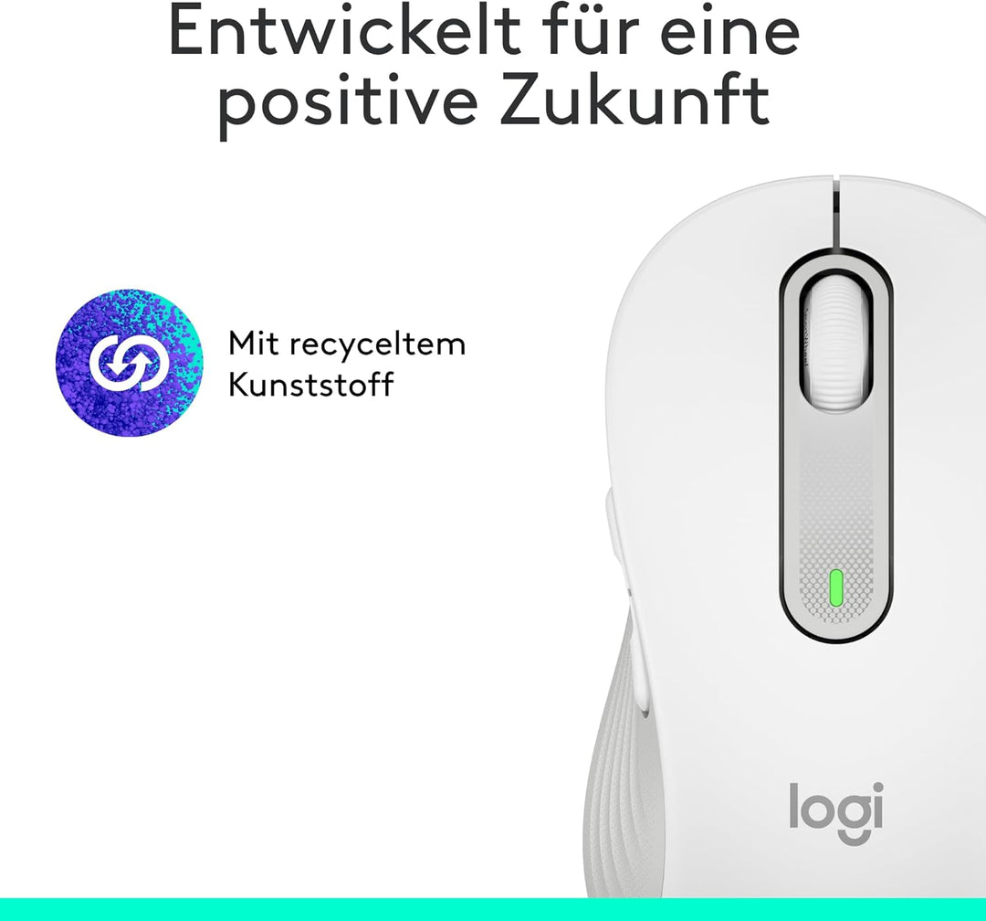 Logitech Signature M650 L Kabellose Maus - für grosse Hände, Leise Klicks, Anpassbare Seitentasten,