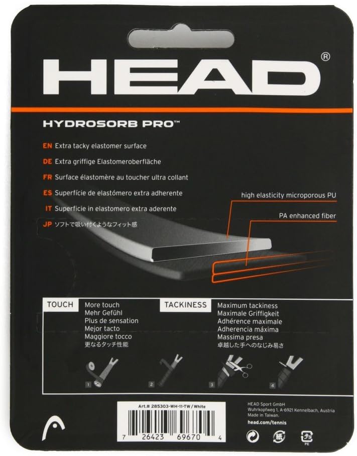HEAD Unisex Hydrosorb™ Pro Griffband, Weiss, Einheitsgrösse EU & Schlägerzubehör Pro Damp 2er Tennis