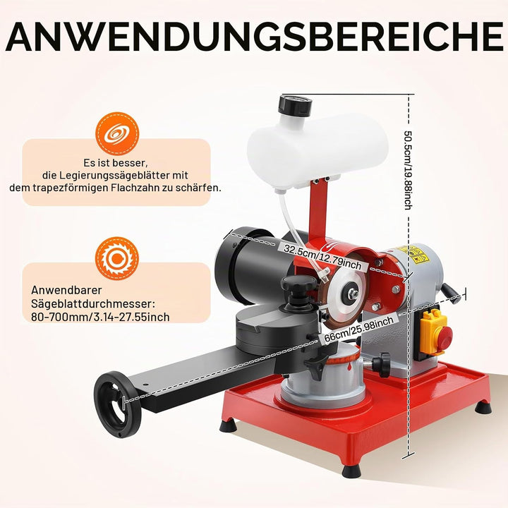 MINRS 370W Schärfmaschine Sägeblatt Kreissägeblatt Schärfgerät für 80-700mm Sägeblätter Sägeblattsch