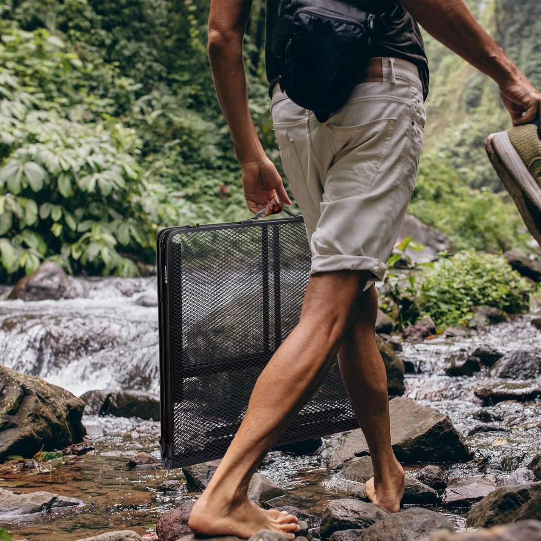 E EASTSTORM Campingtisch Klappbar 120×60cm，Gartentisch，Grilltisch mit Metallgitterplatte，Leicht und