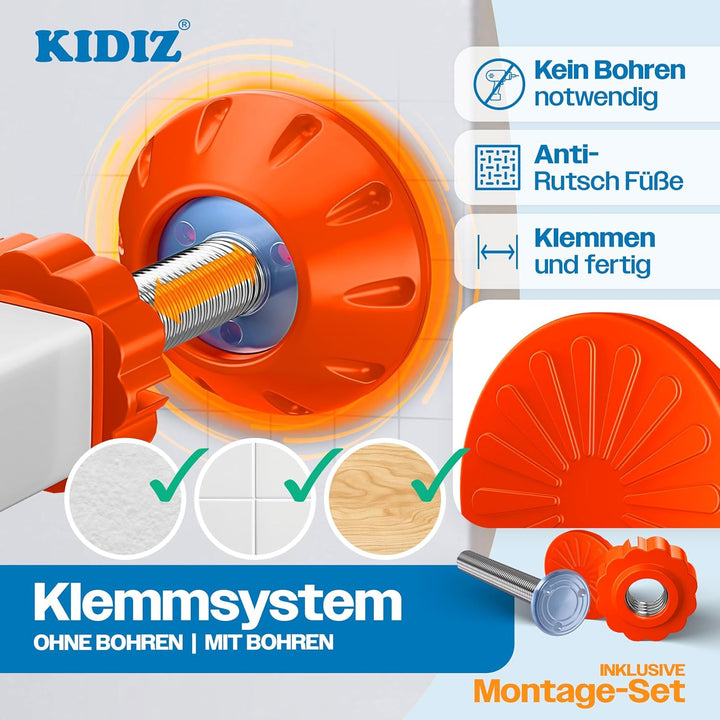 KIDIZ Absperrgitter zum Klemmen mit Katzenklappe, Türschutzgitter, Autoclose Kinder Treppengitter oh