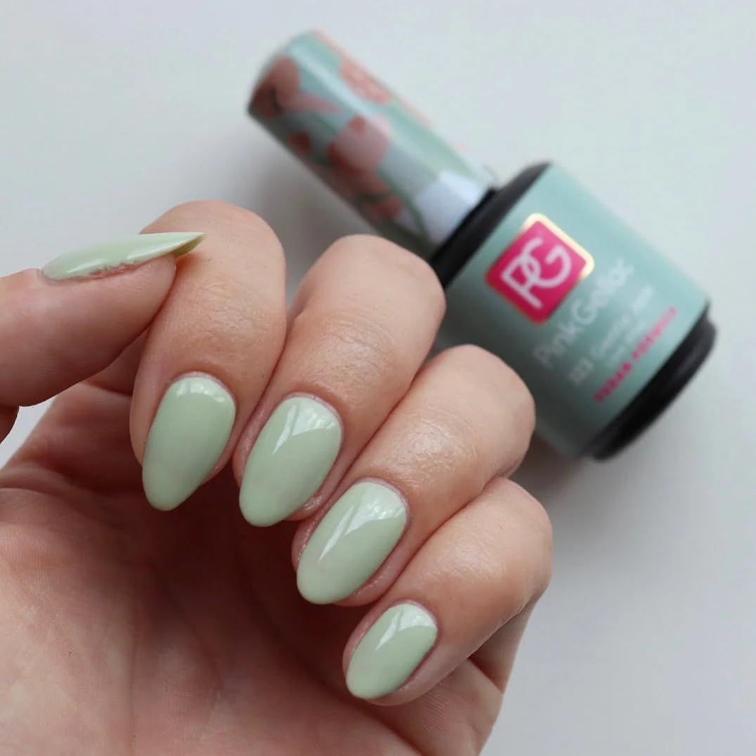 Pink Gellac UV Gel Nagellack - 323 Gentle Jade 15 ml - Lang Anhaltend UV Nagellack Grün - Gel UV für