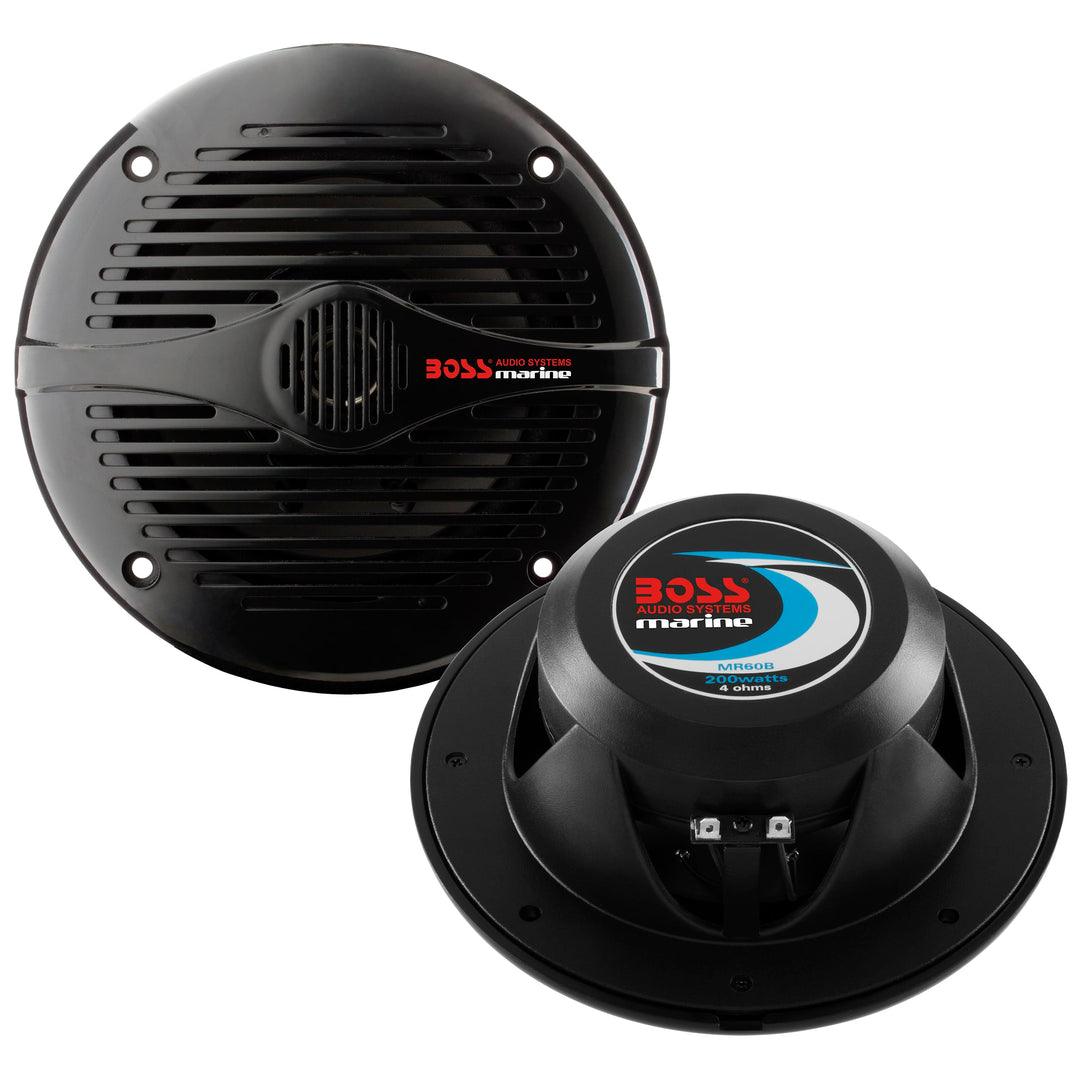 BOSS Audio MR60B Marine Serie 200 W 2-Wege Lautsprechersystem 16.5 cm schwarz 200W MR60B, 16.5 cm sc
