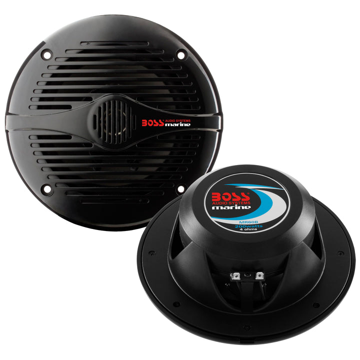 BOSS Audio MR60B Marine Serie 200 W 2-Wege Lautsprechersystem 16.5 cm schwarz 200W MR60B, 16.5 cm sc
