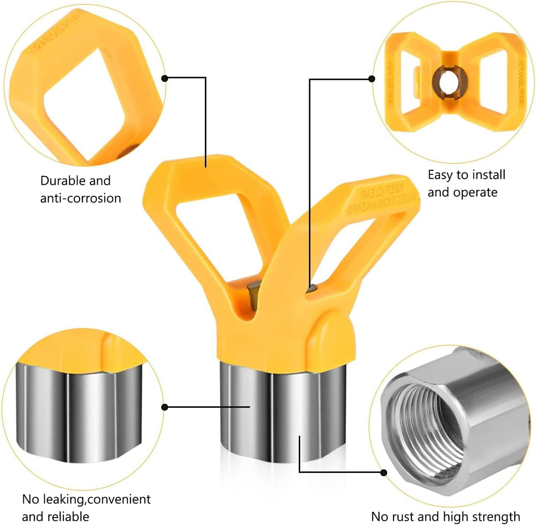 WOOLUCK® 6 Stück Airless Düse mit Spitzendichtung, für Airless Farbsprühsysteme (Typ 413,415,417,419