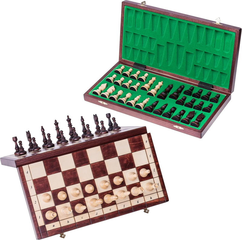 Square - Schach Schachspiel - MAGNETISCHE 350 - Schachfiguren & Schachbrett aus Holz