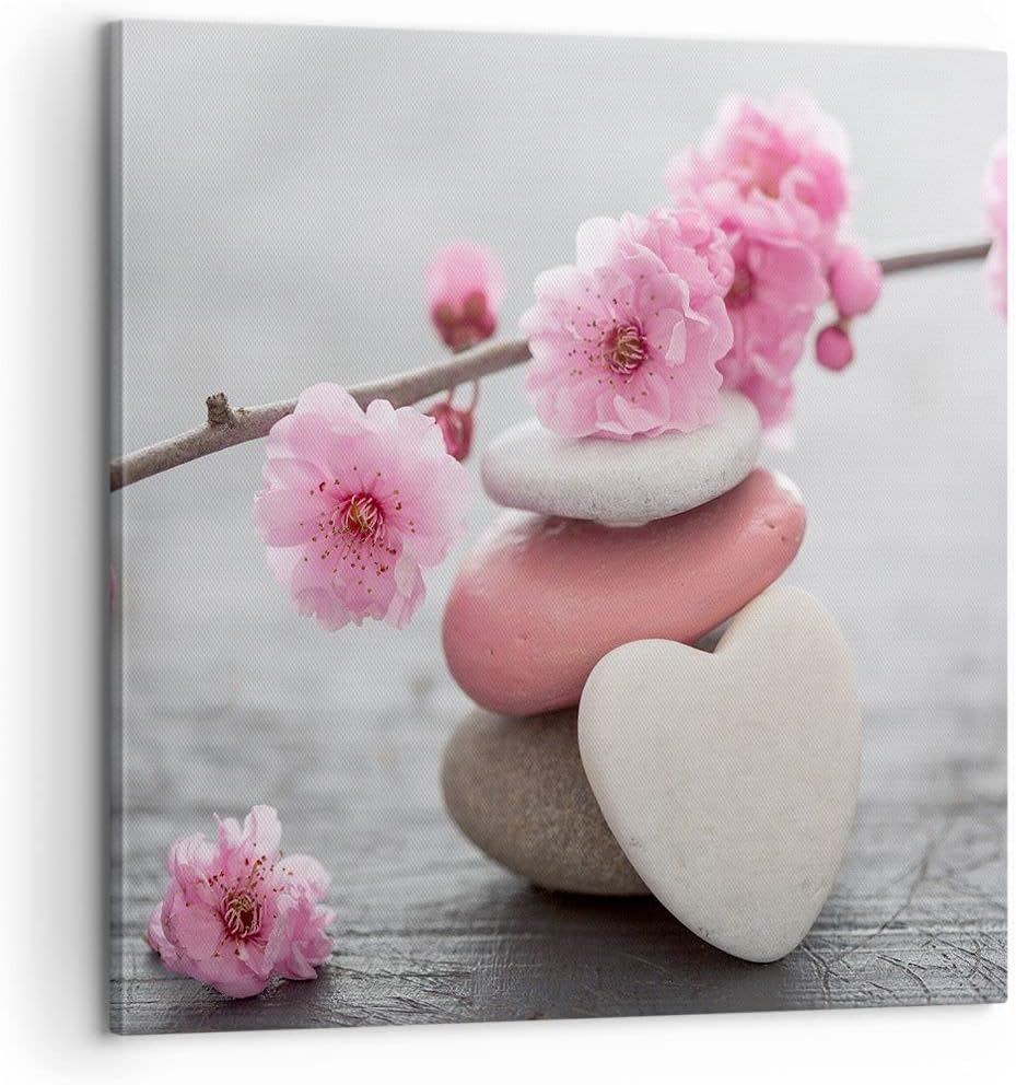 Bilder auf Leinwand Yoga weiblich Blume Gesundheit Leinwandbild 60x60cm Wandbilder Dekoration Wohnzi