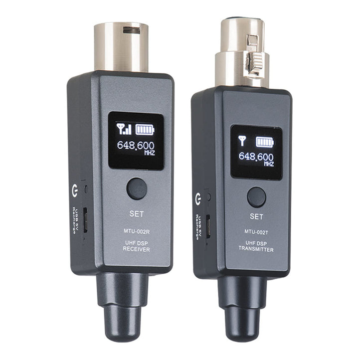 VBESTLIFE 470-960 MHz Funkmikrofon-Adapter Eingebaute Dual-Antennen, Wiederaufladbares Funkmikrofon