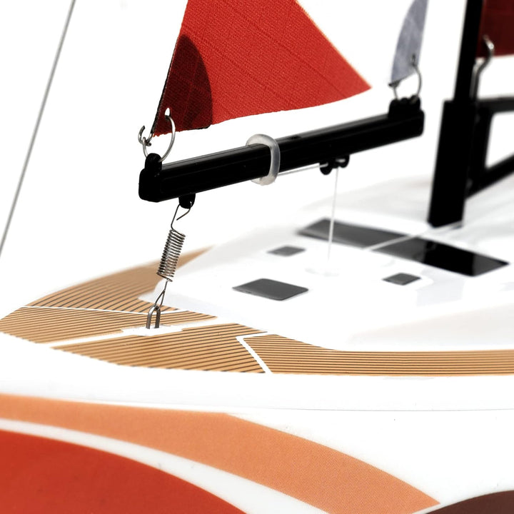 PLAYSTEAM Voyager 280 2.4GHz RC Motor Powered Sailboat in Red - 14" Tall Motor Powered-red, Motor Po