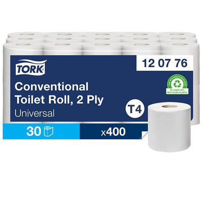 Tork Toilettenpapier-Wandspender + Nachfüllpackung - T4 - Universal-Toilettenpapier-Nachfüllpackung