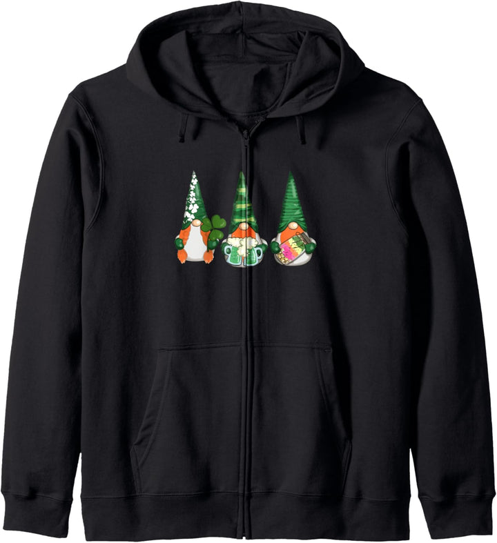 Happy St Patrick's Day - Three Cute Gnomes Shamrock Funny Kapuzenjacke