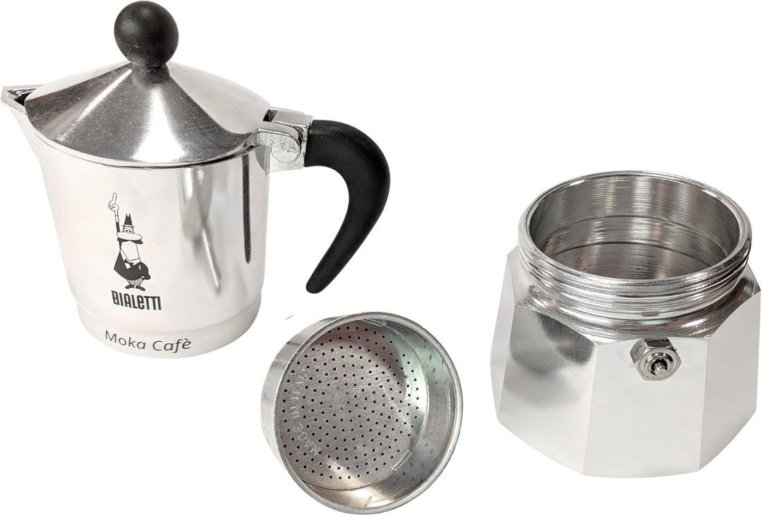 Bialetti 5923 Espressokocher Break für 3 Tassen, schwarz Grau 13x9x17 cm Kaffee Moka, Grau 13x9x17 c