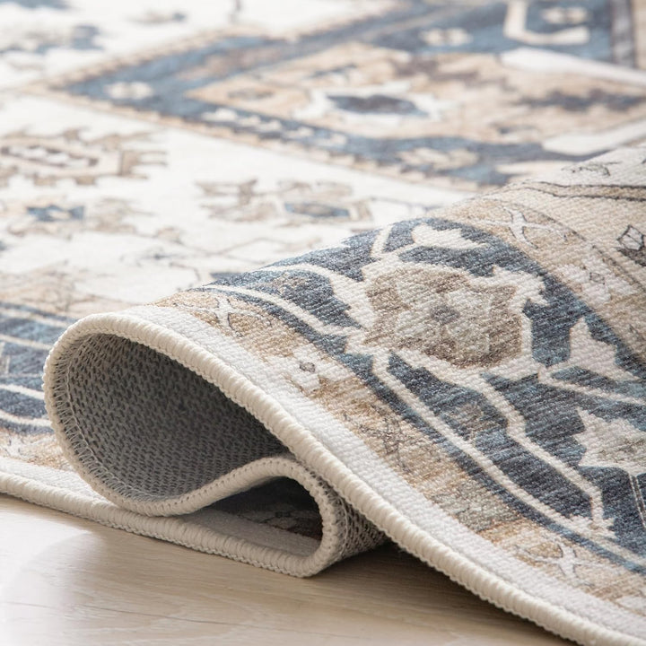 Carvapet Läufer Teppich 90x150cm rutschfest Lang Küchenteppich Waschbar Dünner Teppiche Gegend Vinta