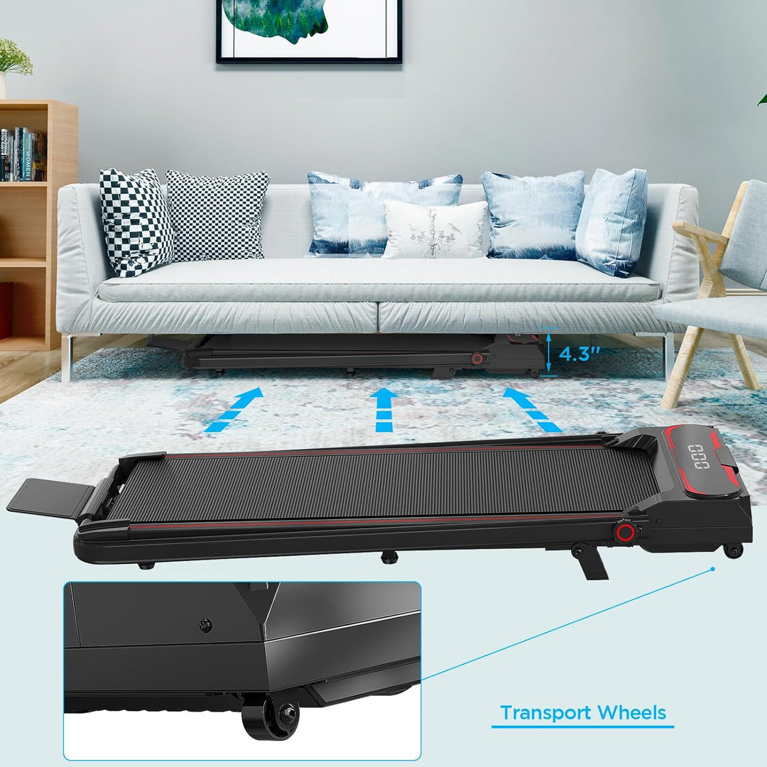 Laufband für Zuhause mit Neigung, 2 in 1 Walking Pad, Laufband mit Steigung, 2.5HP Under Desk Schrei