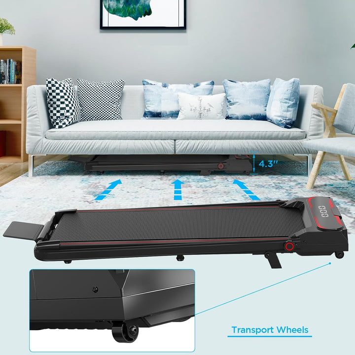 Laufband für Zuhause mit Neigung, 2 in 1 Walking Pad, Laufband mit Steigung, 2.5HP Under Desk Schrei