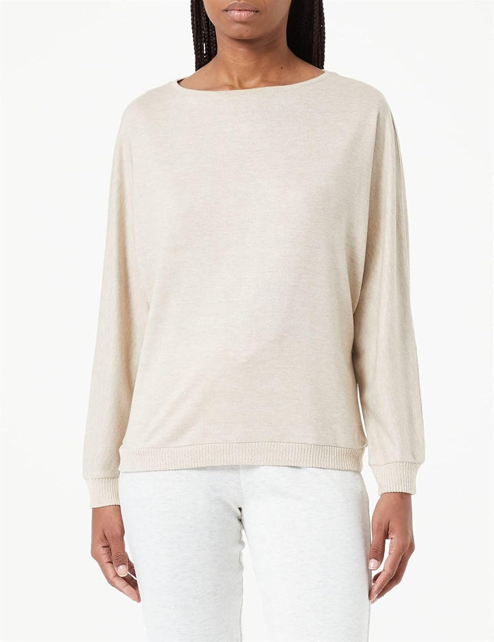 Triumph Damen Thermal Sweater Schlafanzugoberteil, Brown - Light Combination