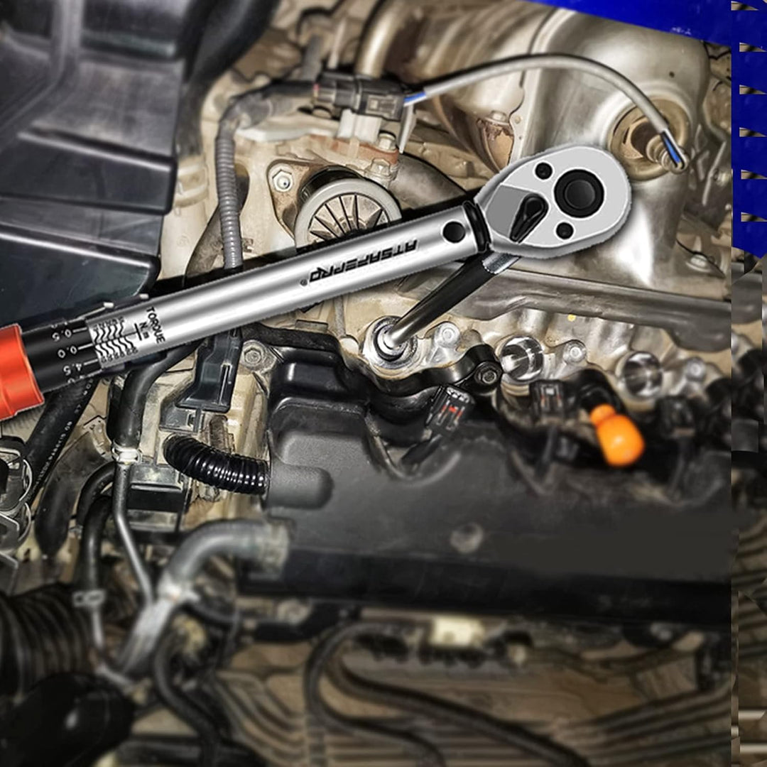ATsafepro Drehmomentschlüssel Auto 3/8" 10-60Nm, Motorrad & Fahrrad Drehmomentschlüssel Set,Zündkerz