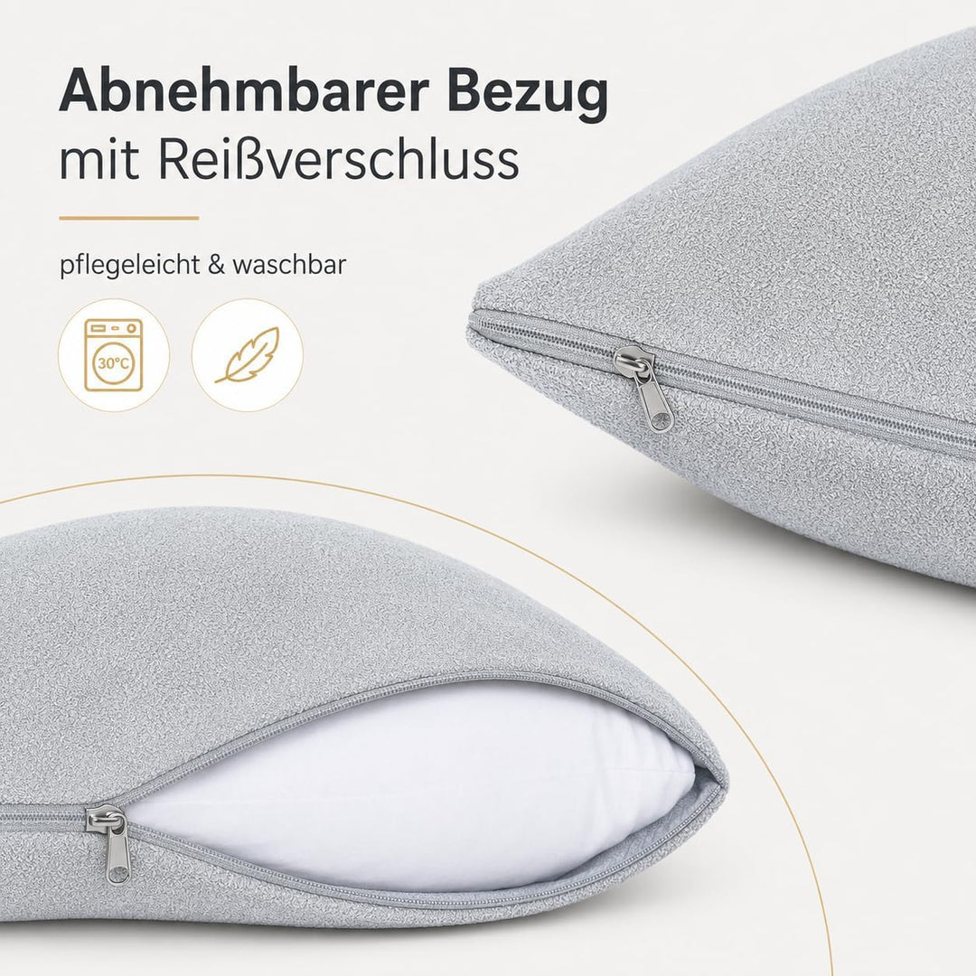 Formalind 2er Set Sofakissen 50x30 cm, Zierkissen 2 Stück, Dekokissen, Couchkissen, 2 Bezüge + 2 Fül