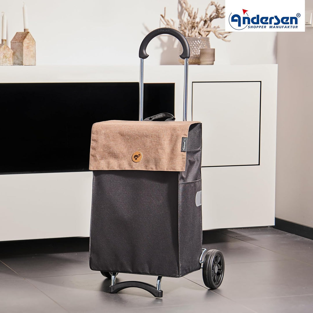 ANDERSEN Einkaufstrolley - Scala Shopper Hera Sand 47 L Einkaufsroller, modern, Reflektor, klappbar,