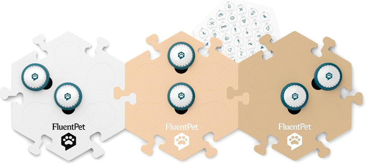 FluentPet Classic Vokabel-Set mit klarerem, nach Oben gerichtetem Ton – 12 bespielbare Tasten mit vo
