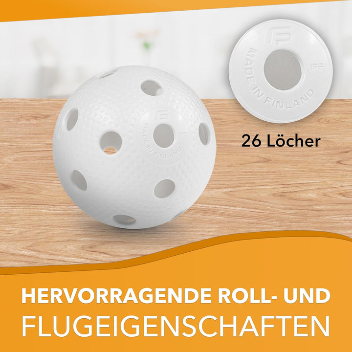 Fat Pipe | Floorball Unihockey Ball 24er Team Set | Fat Balls | Weiss | Wettkampfball Trainingsball