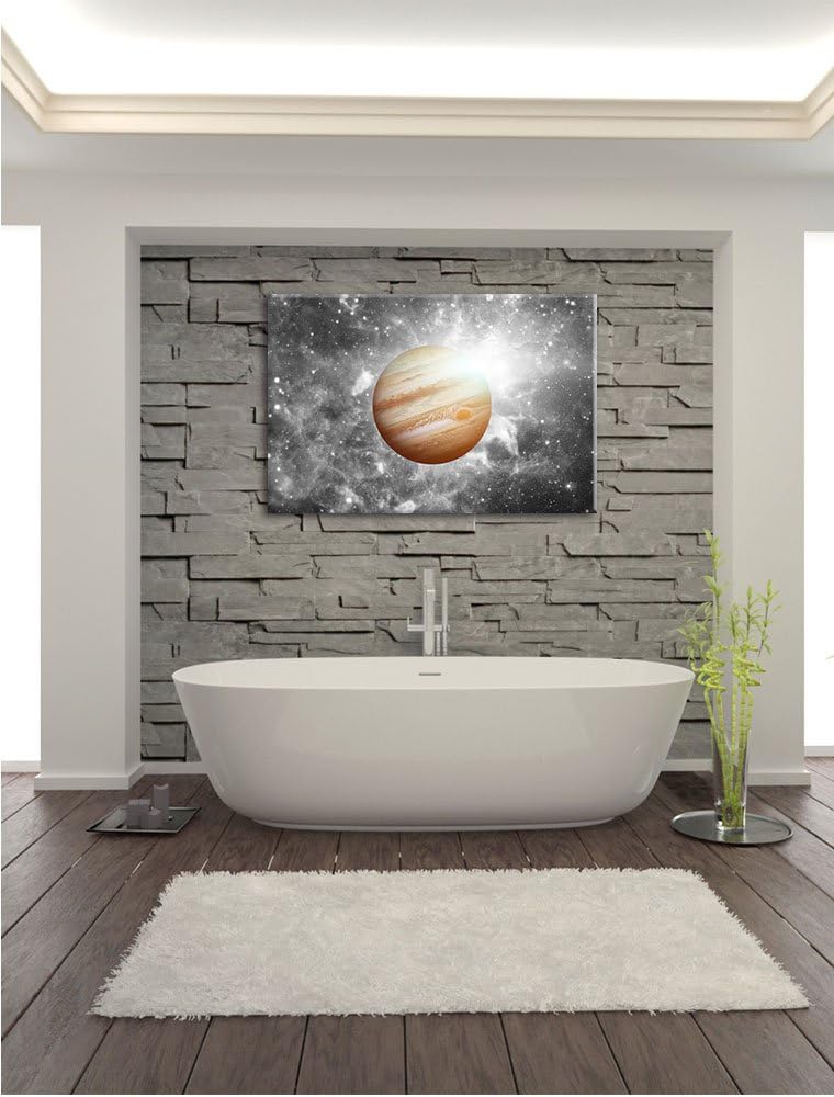 Pixxprint Planet Jupiter im Universum B&W Detail, Format: 100x70 auf Leinwand, 100x70