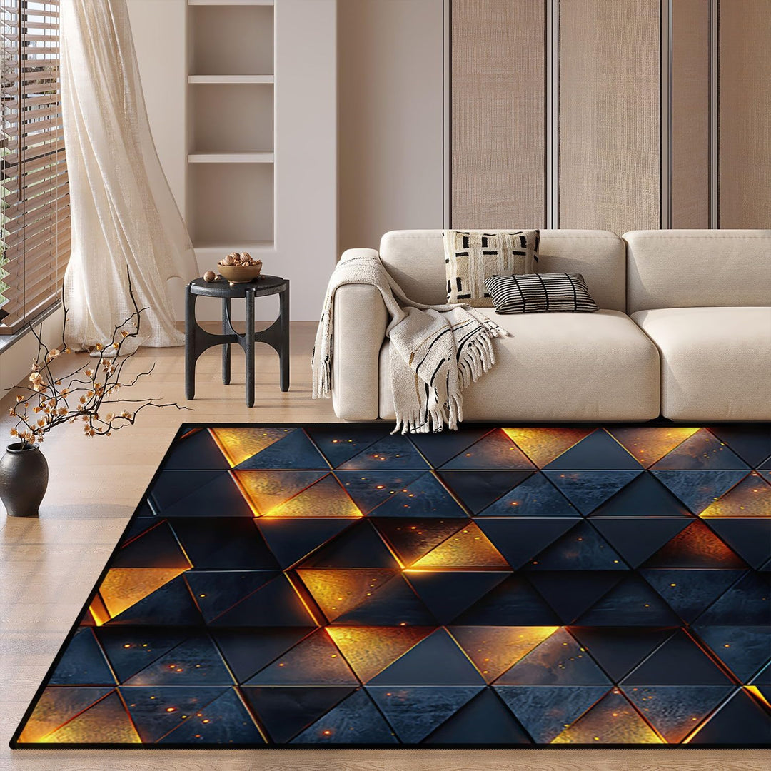 HOSIMA Cooler Teppich Mit Geometrischem Musterdruck,Weiche,rutschfeste Unterseite,Kurze Teppiche für